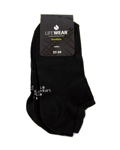 Svart strumpa ankel 3-pack