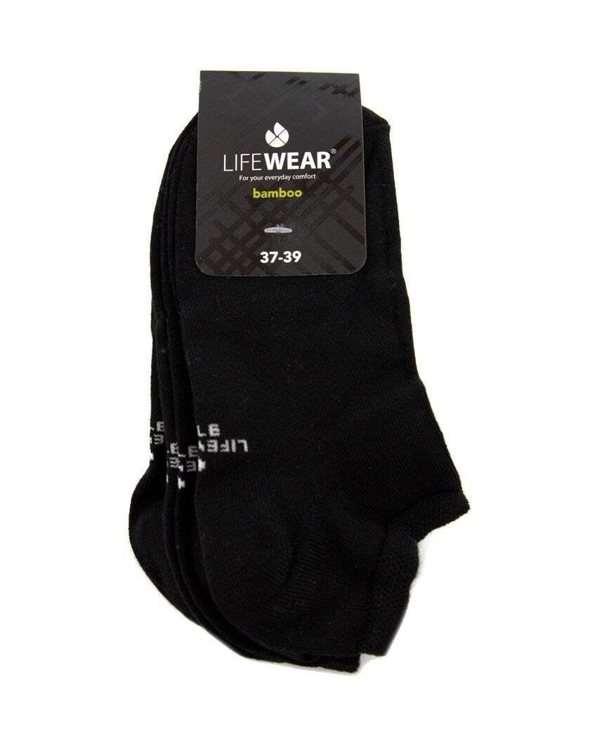 Svart strumpa ankel 3-pack